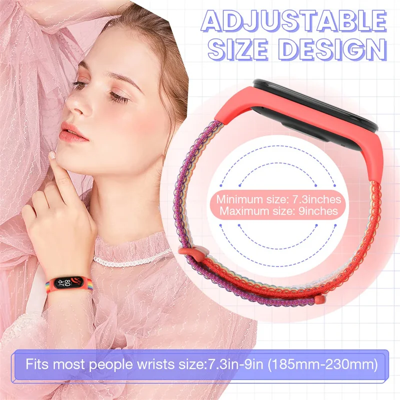 Nylon Strap For xiaomi mi band 6 Bracelet watchband pulsera correa Strap Miband Bracelet Wristband Sport loop Mi band 7 6 5 4 3