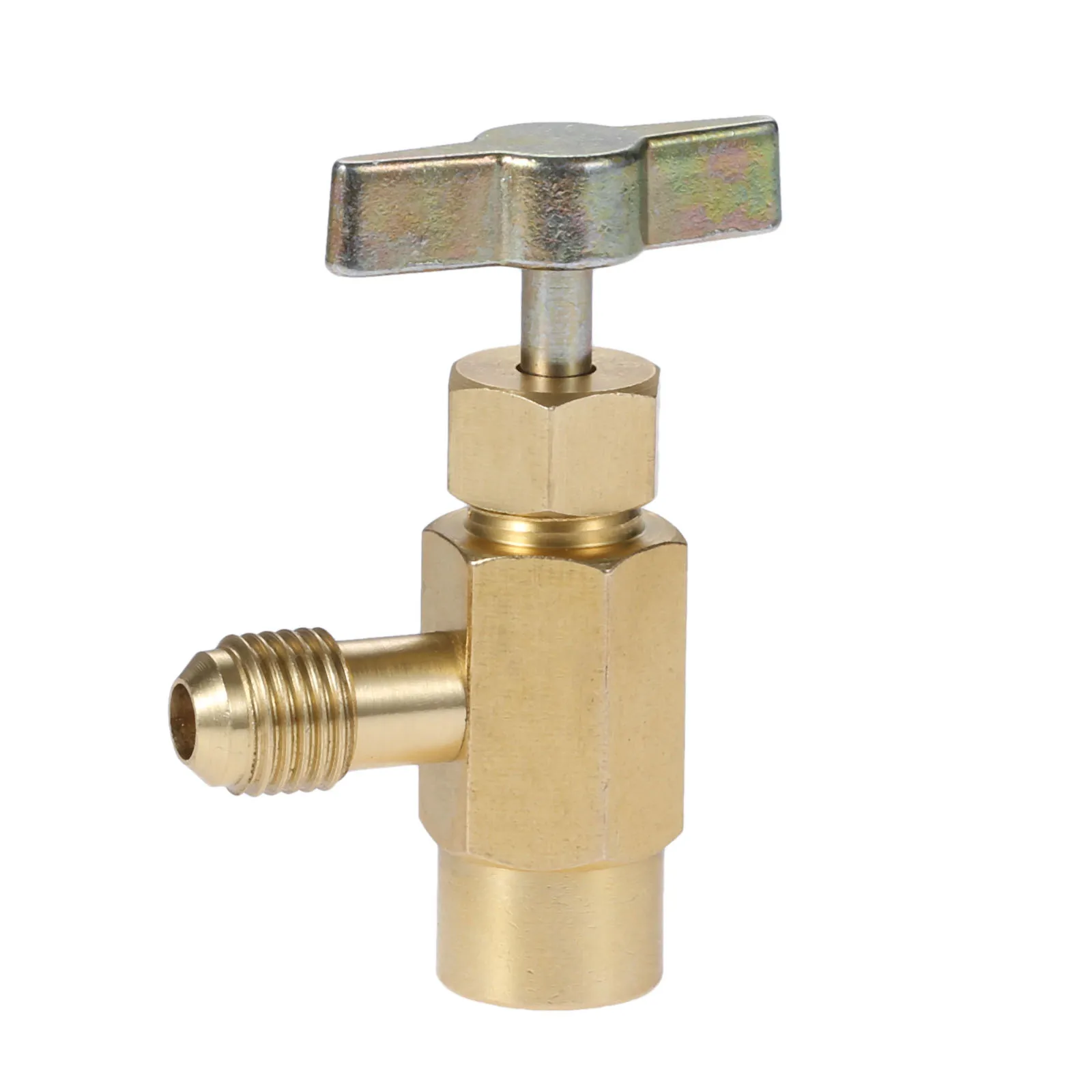 1Pc Brass R12 R22 R134a Can Taper Dispenser For Self-Sealing AC Refrigerant Bottle Opener Valve Thread 7/16\