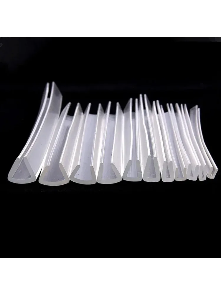 Bande d'étanchéité transparente en forme de U, rainure de 1 à 3 mètres, 2mm-33mm, pour bordure en caoutchouc, bouclier de protection pour porte de douche, verre et métal