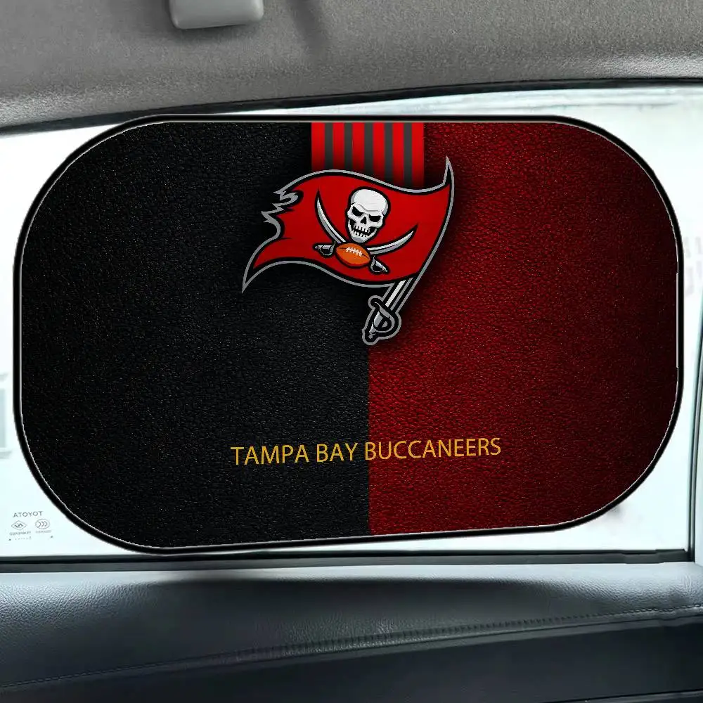 شعار T-Tampa Bay Buccaneerss نافذة جانبية ظلال نافذة السيارة الجانبية الشمسيات الزجاج الأمامي نافذة السيارات ظلة غطاء للطفل