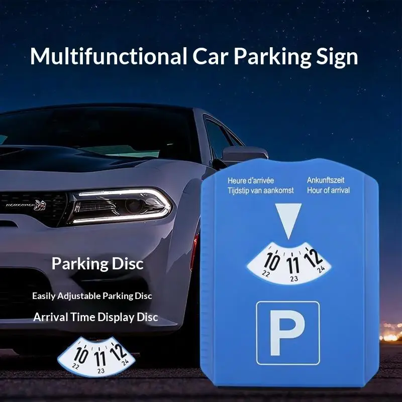 Multifunctional PU Leather Parking Time Indicator Disc Car Windshield Snow Shovel for Winter Vehicle Travel Use