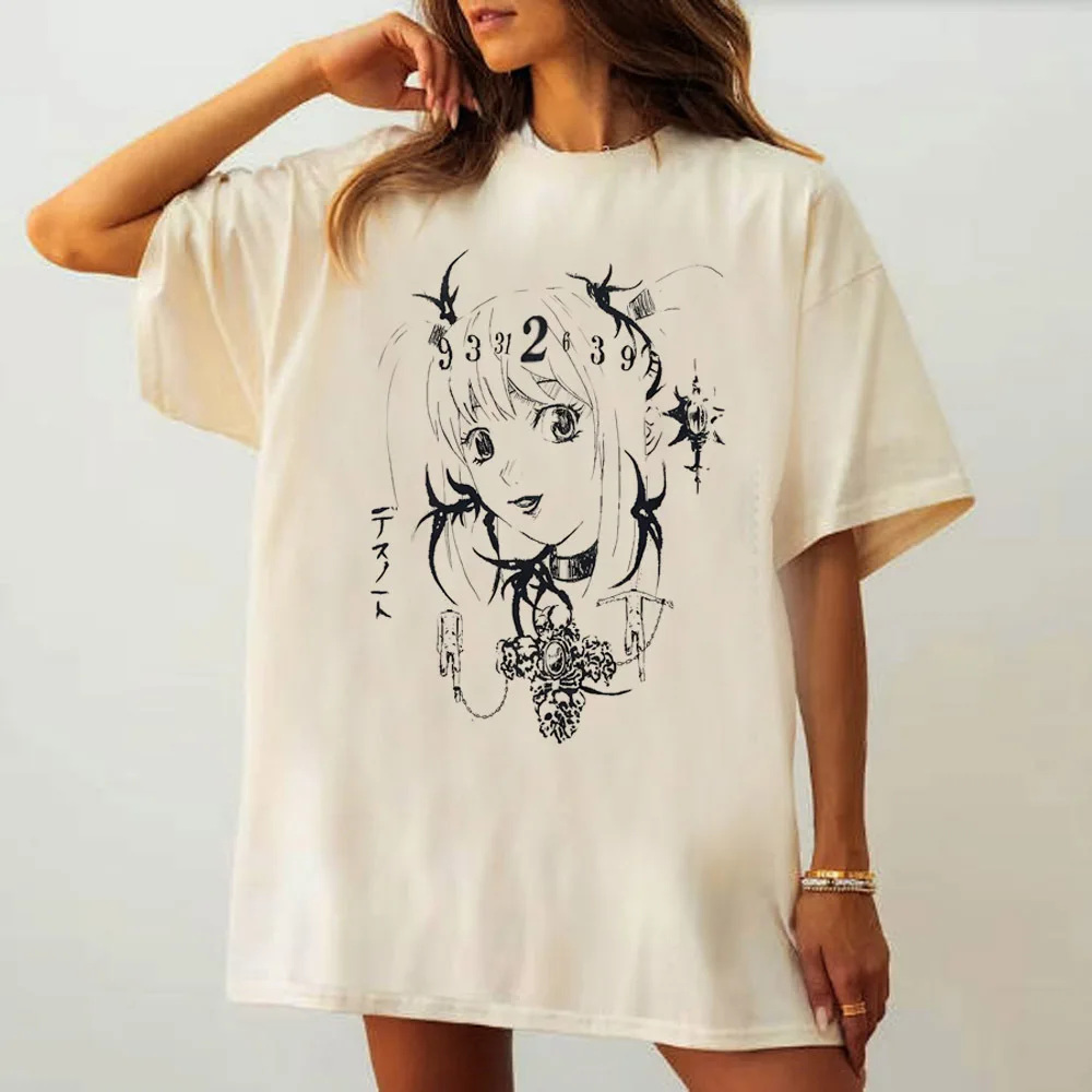 Death Note t shirt women Pastel Vintage aesthetic hip hop harajuku  2000s tshirt Pop Culture korean clothes hip hop streetwear
