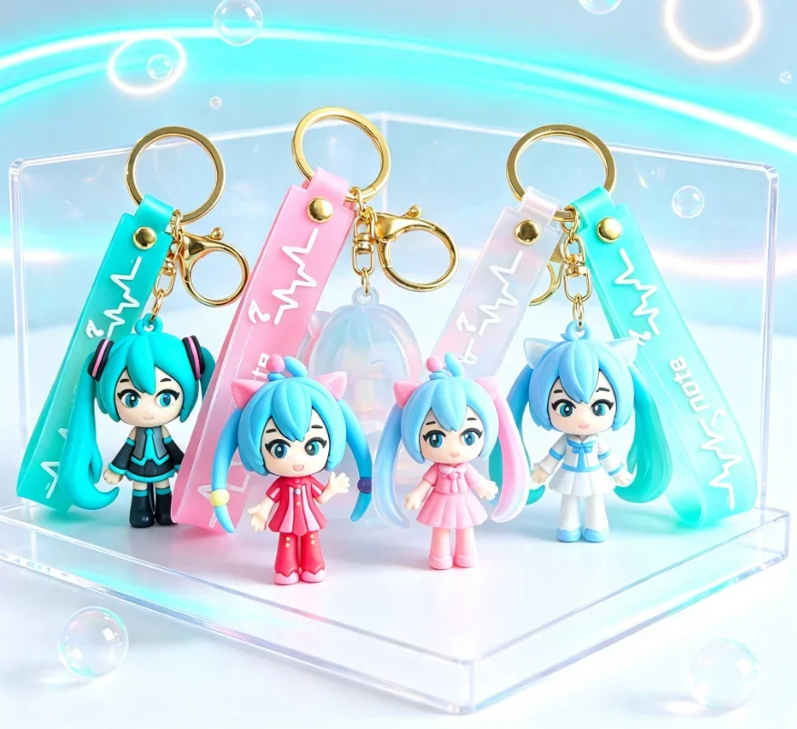 Hatsune Miku Keychain Anime Bag Pendant Cartoon Small Decoration Accessories Car Key Chain Backpack Charm Christmas Gift view 2