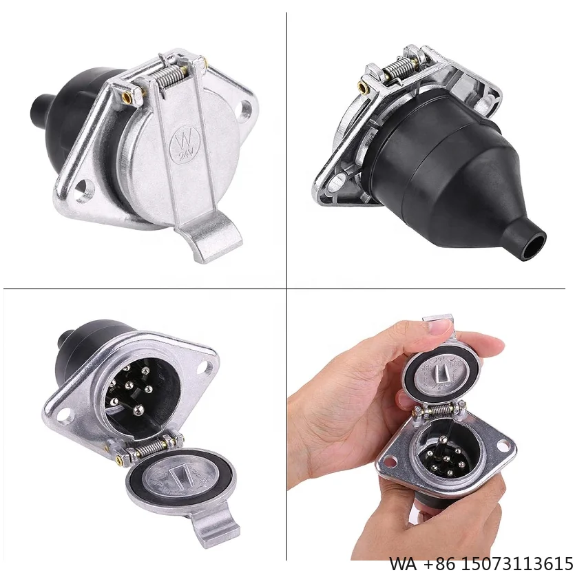 24V Universal 7-Pin Trailer Socket 7-Hole Power Cable for Towing Vehicles
