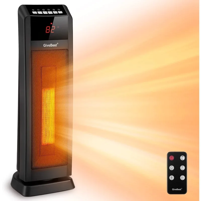 

24" Ceramic Tower Heater with Remote Control 1H to 8H Timer ETL Certified Digital Oscillating Heater with Overheat Protection