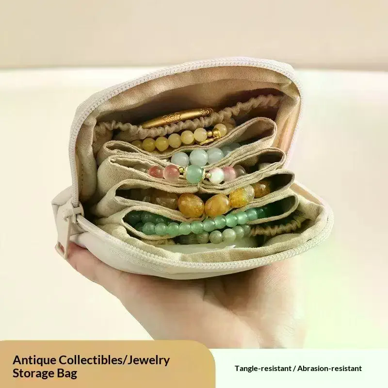 

Portable Jewelry Bag Multi-layer Crystal Bracelet Packaging With Tassel Zipper Rings Earrings Necklace Jewelry Pouch Display Bag