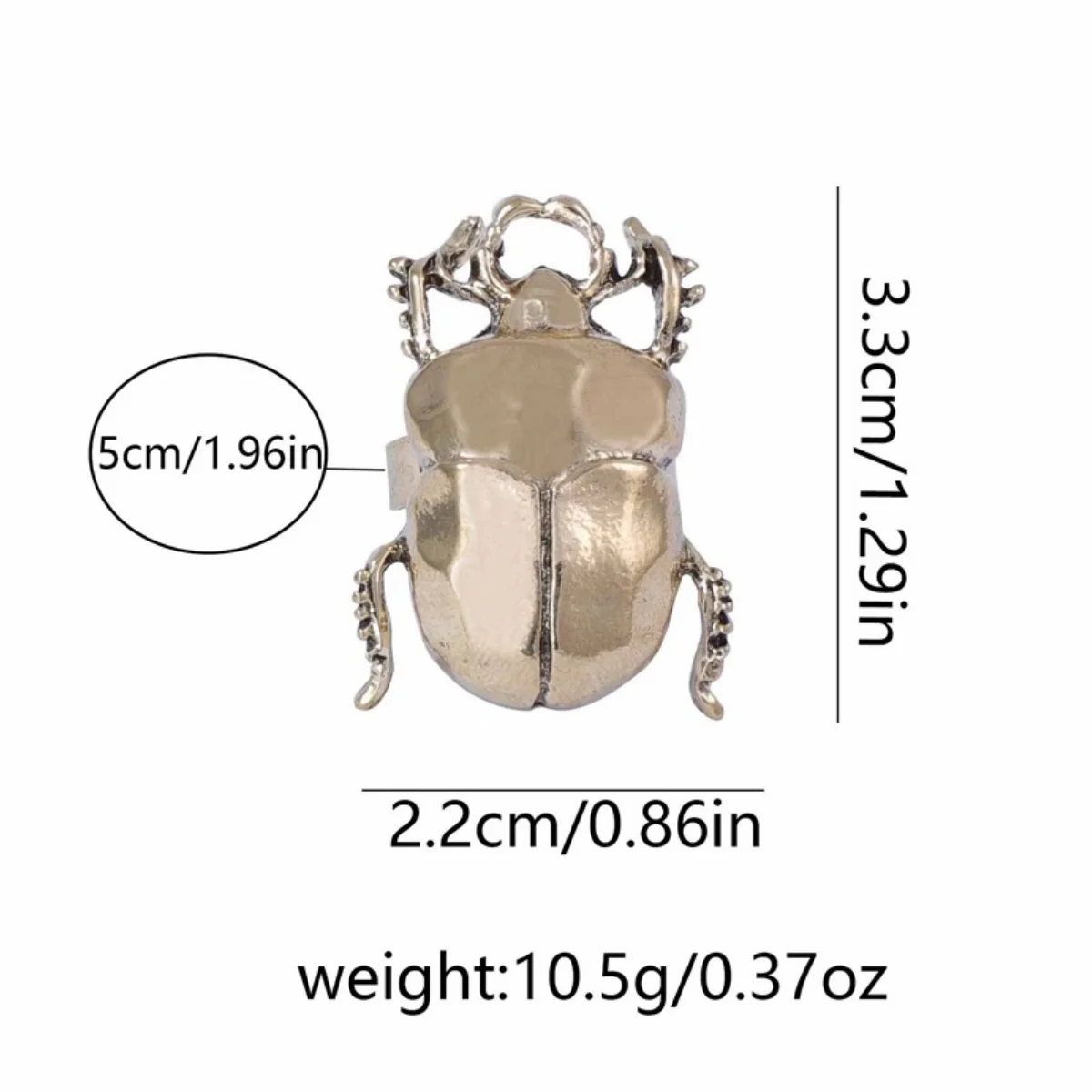 Creative Insect Cicada Beetle Opening Rings For Women Men Vintage Punk Metal Animal Finger Ring Party Daily Wear Fashion Jewelry view 6