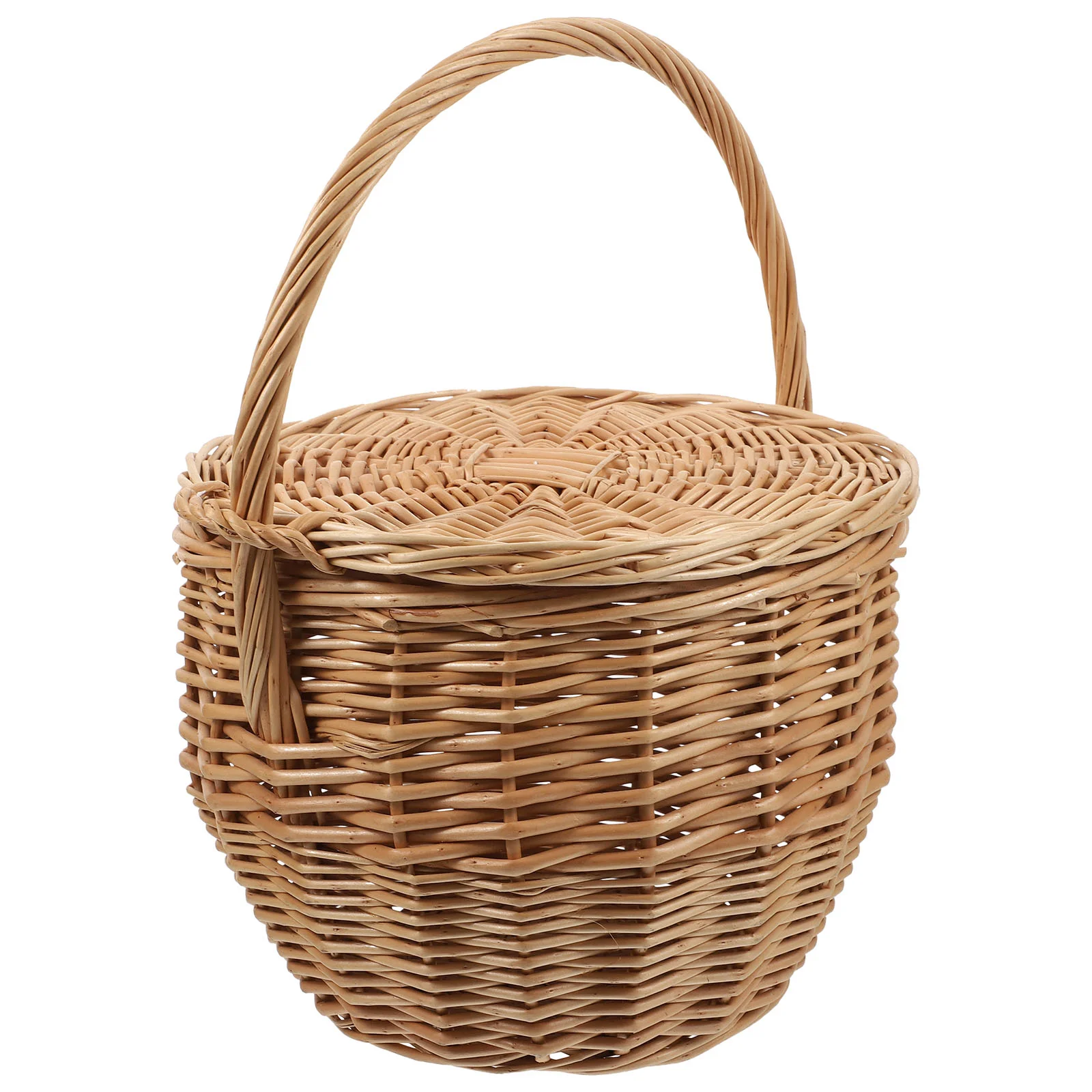 

Rattan Shopping Basket Flower Girl Baskets for Weddings Small with Handle Party Favors Storage Rustic Wicker Woven Handles