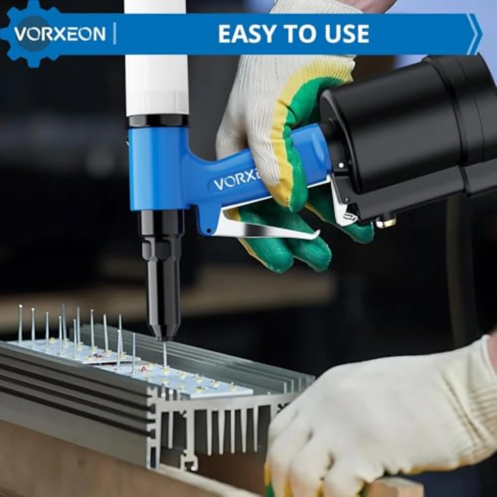 مسدس برشام الهواء الهوائي مع 500 المسامير العمياء طقم ألومنيوم البوب الهواء المبرشم سحب الضغط 3097 رطل أداة هوائية شديدة التحمل #6