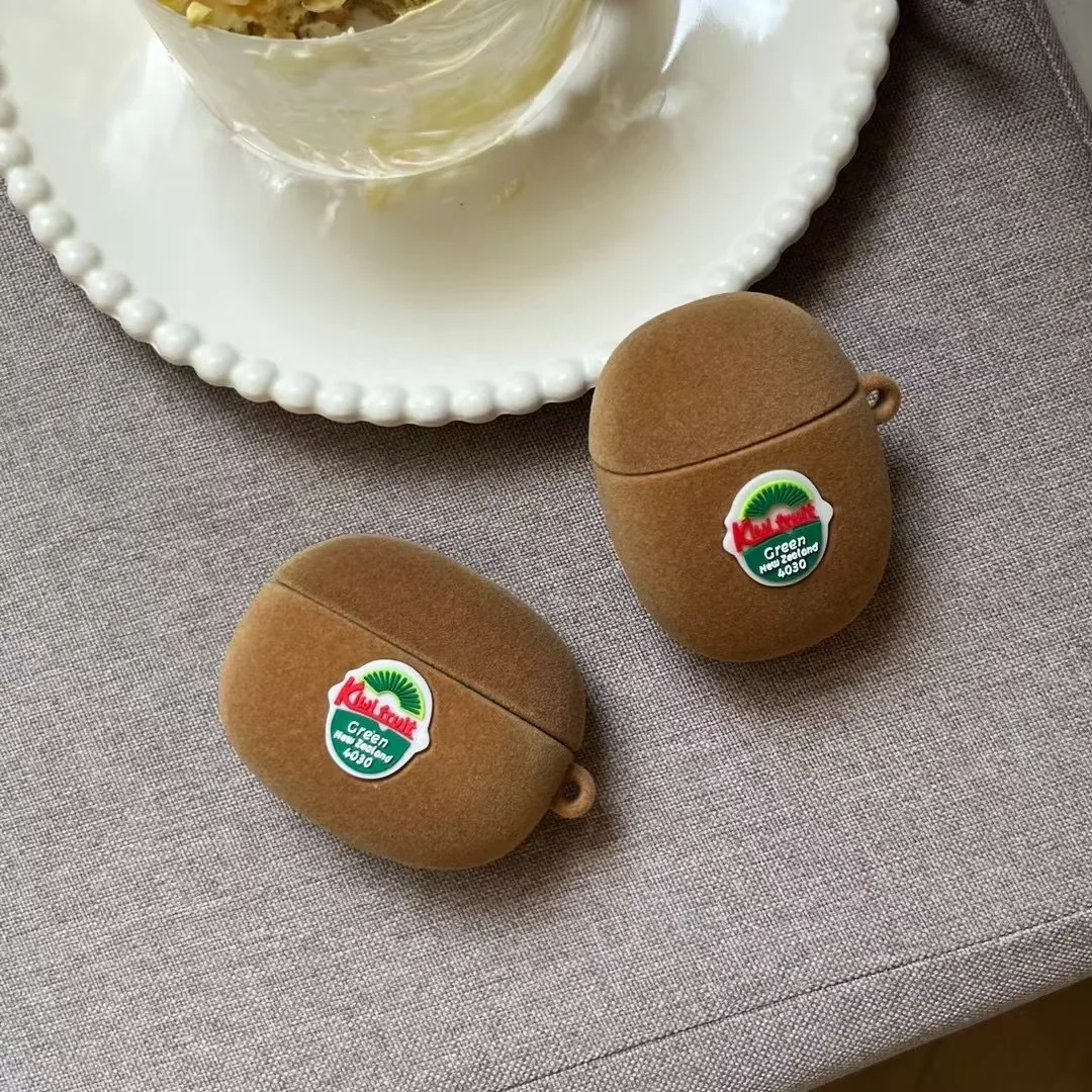 حافظات حماية لسماعات الأذن الكيوي المتدفقة ثلاثية الأبعاد لأجهزة Apple AirPods 4 3 2 1 غطاء سماعة الرأس هدية #3