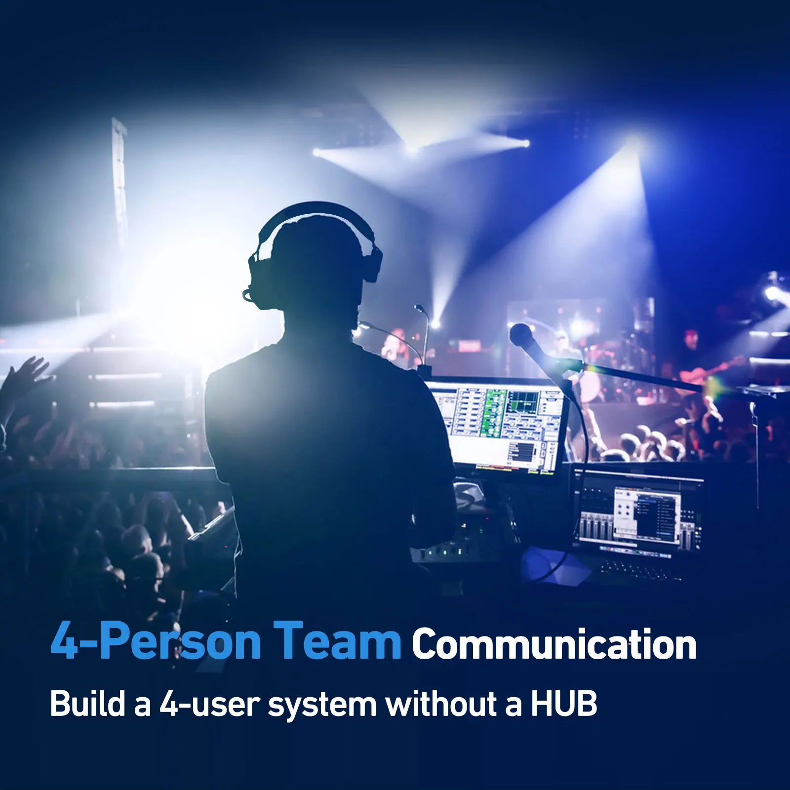 Hands-free Communication Professional Wireless Intercom Headsets For Events And Stage Performances