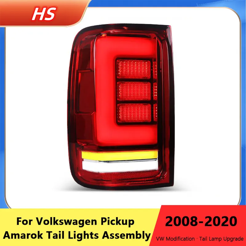 For 08 to 20 Volkswagen VW Amarok Taillight Assembly Pickup Modified With Led Light Source Flow Light Steering rear tail lights