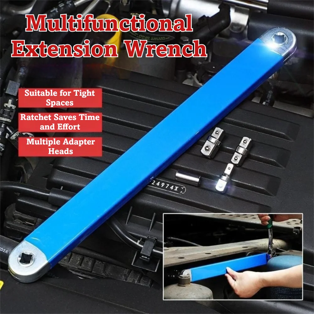 1/2 1/4 3/8 Drive Offset Extension Wrench 4 Adapter Set Dual Purpose Design Zero Offset Wrench Set Professional Grade