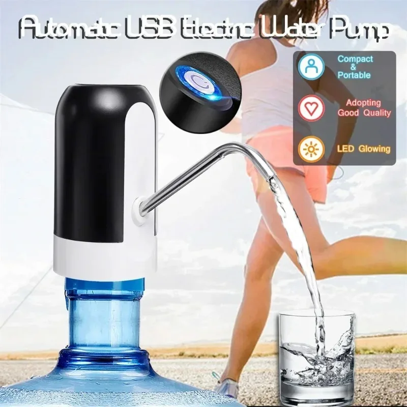 Portable Water Bottle Electric Pumps Android USB Charging Auto Switch Suitable for 1-5 Gallon Bottle Hand Press Water Pumps