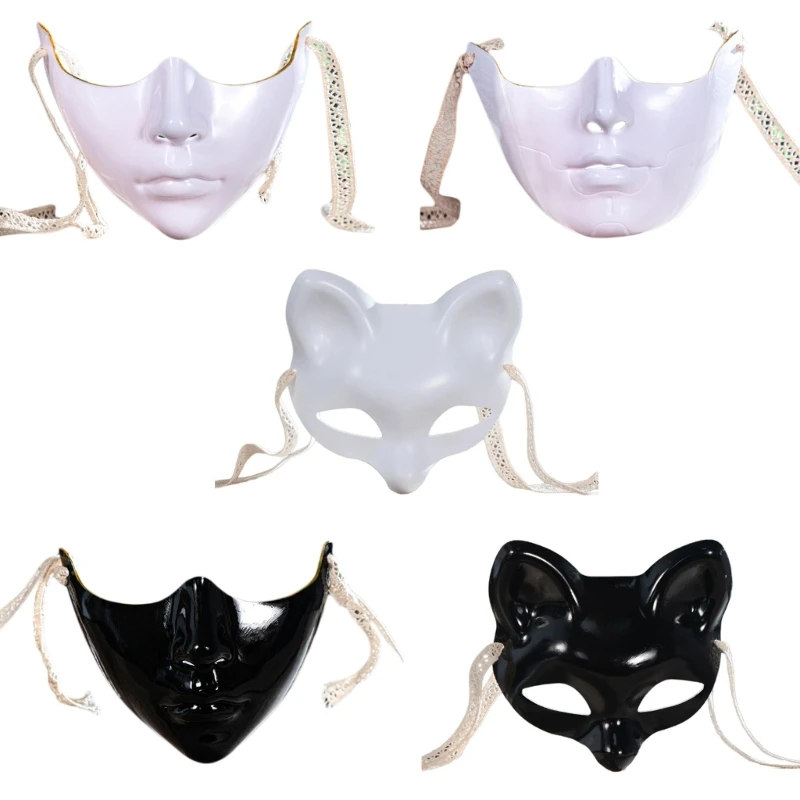 Masquerade Half Face Mask Halloween Eyemask Costume Eye Cover Mouth Cover Masquerade Costume Accsessory for Women Men