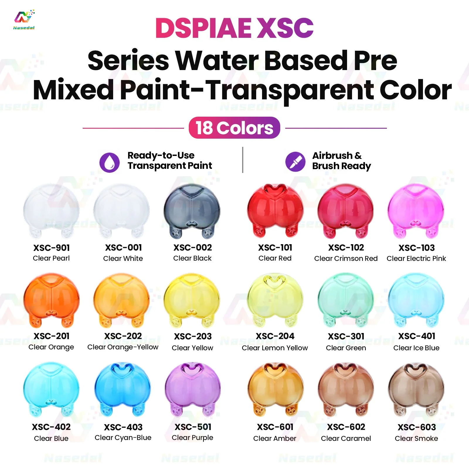 DSPIAE XSC 50ml Pre‑Mixed Water Based Clear Paint for Gundam Model Spray Painting Airbrush Hand Brush Hobby DIY Color Pigment 썸네일 3