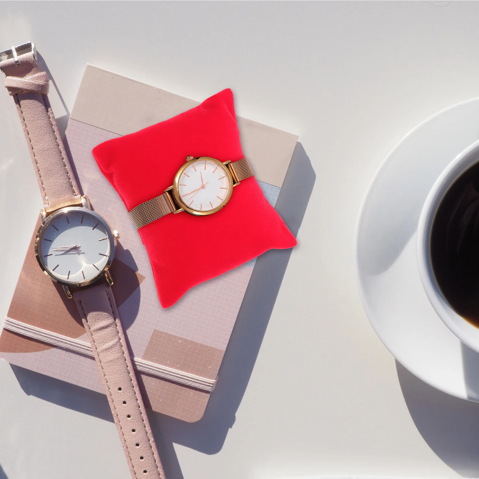 

4pcs Watch Display Pillow Red Small Inserts for Jewelry Cushion Soft Comfortable Mat Home Shop Party DIY Decor