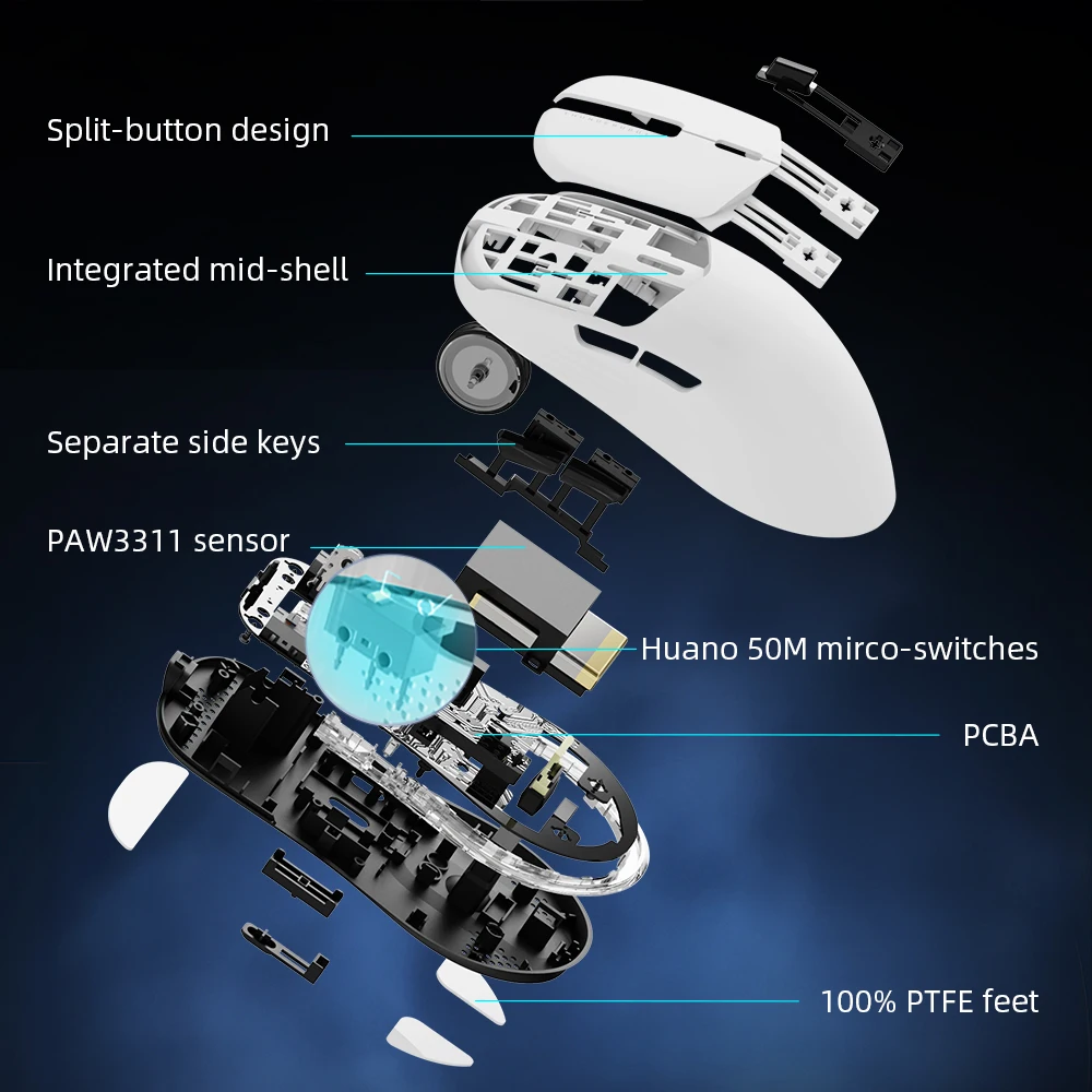 Thunderobot ML7 ไร้สายบลูทูธ/2.4G/แบบมีสาย Tri-Mode เมาส์ PAW3311 RGB แท่นชาร์จแม่เหล็กเมาส์สําหรับเล่นเกมสําหรับ PC แล็ปท็อป