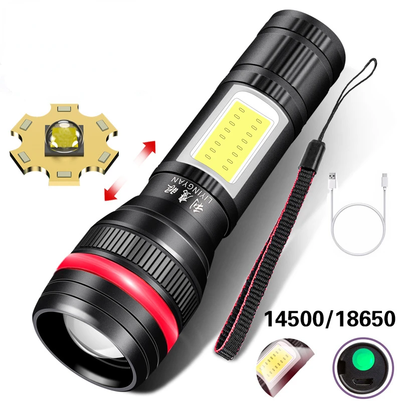 

Strong Light Rechargeable Household Durable Strong Light Field Ultra-bright Long-range Zoom Small Flashlight Hiking Accessories