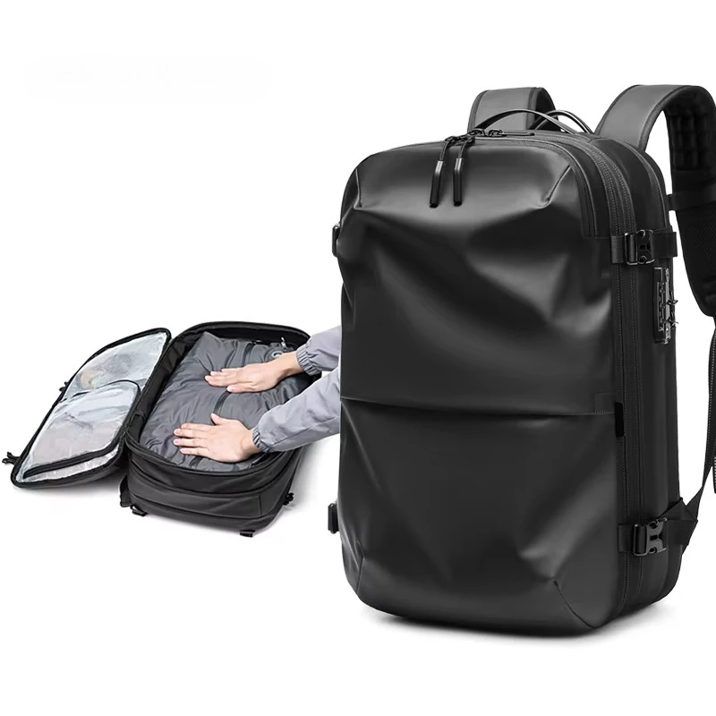 

Flip nylon notebook backpack unisex lightweight student bag pull rope polyester fashion waterproof