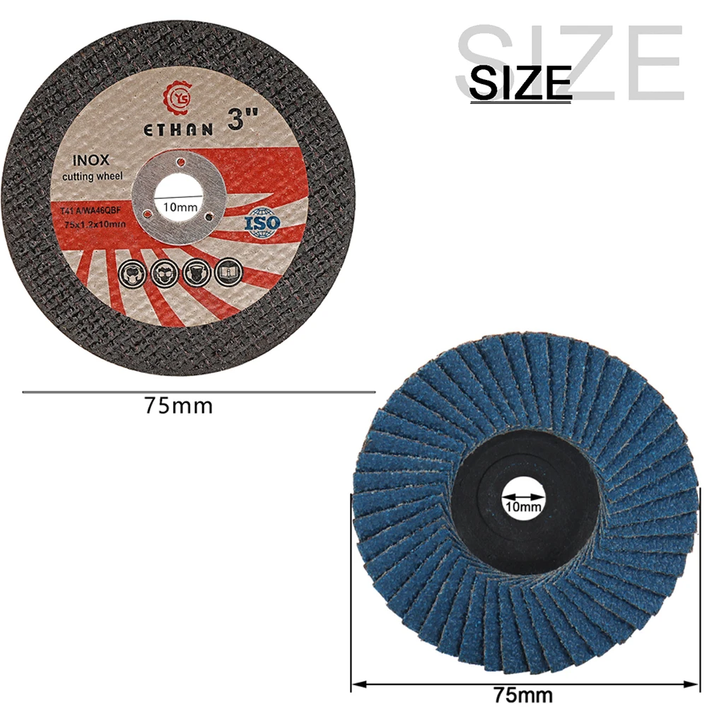 5/10pcs 75mm 3inch Mini Resin Cut Off Wheel Flap Disc Zirconia Grinding Wheel Circular Resin Cutting Disc For Angle Grinder Tool