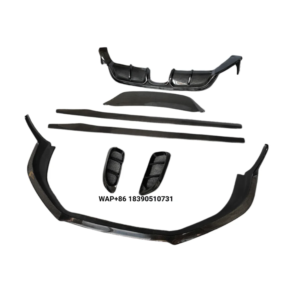 

High Quality Carbon Fiber CM Style Front Lip Side Skirt Rear Diffuser Spoiler Side Trim for 718 Body Kit