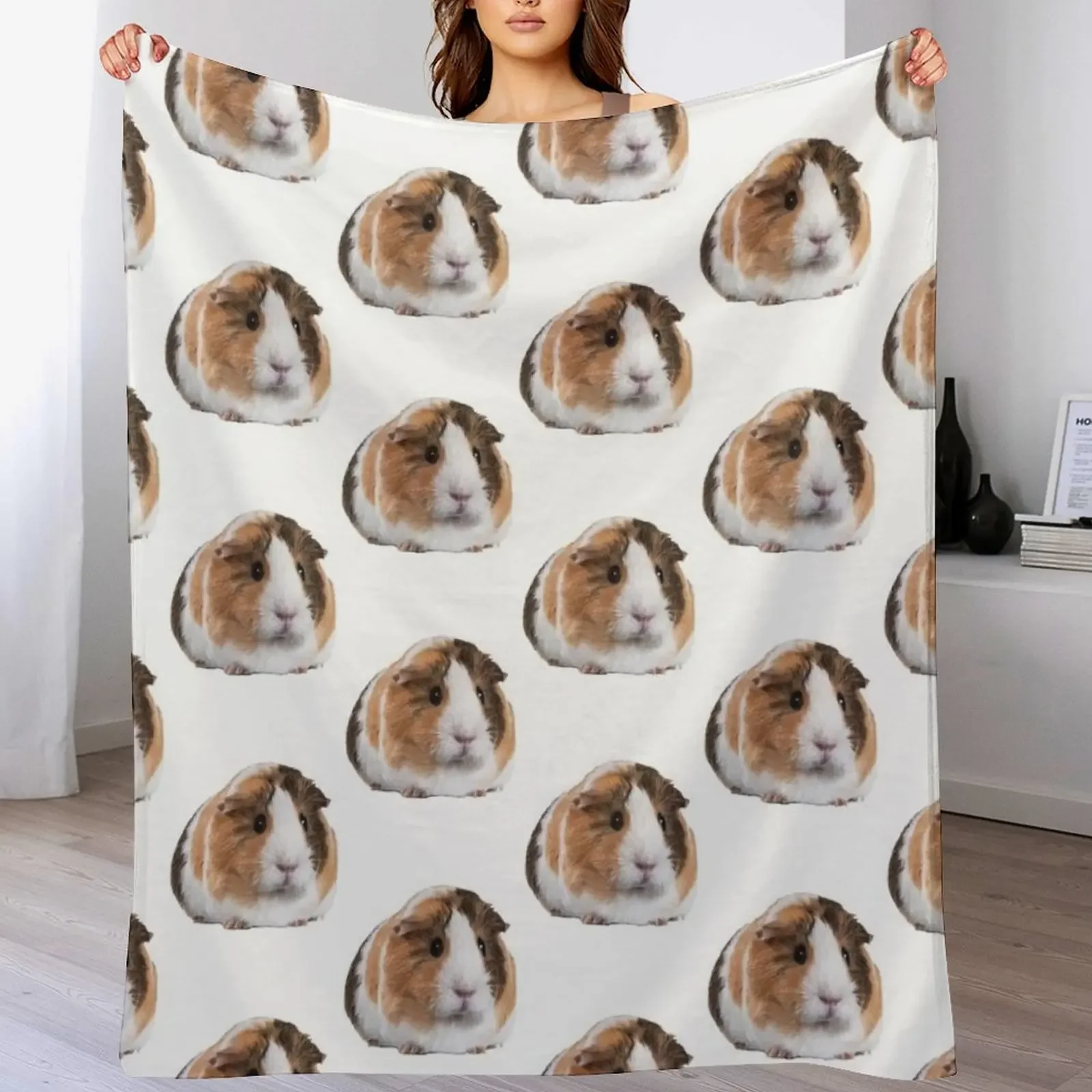 Cute Guinea Pig Throw Blanket Hair funny gift Blankets