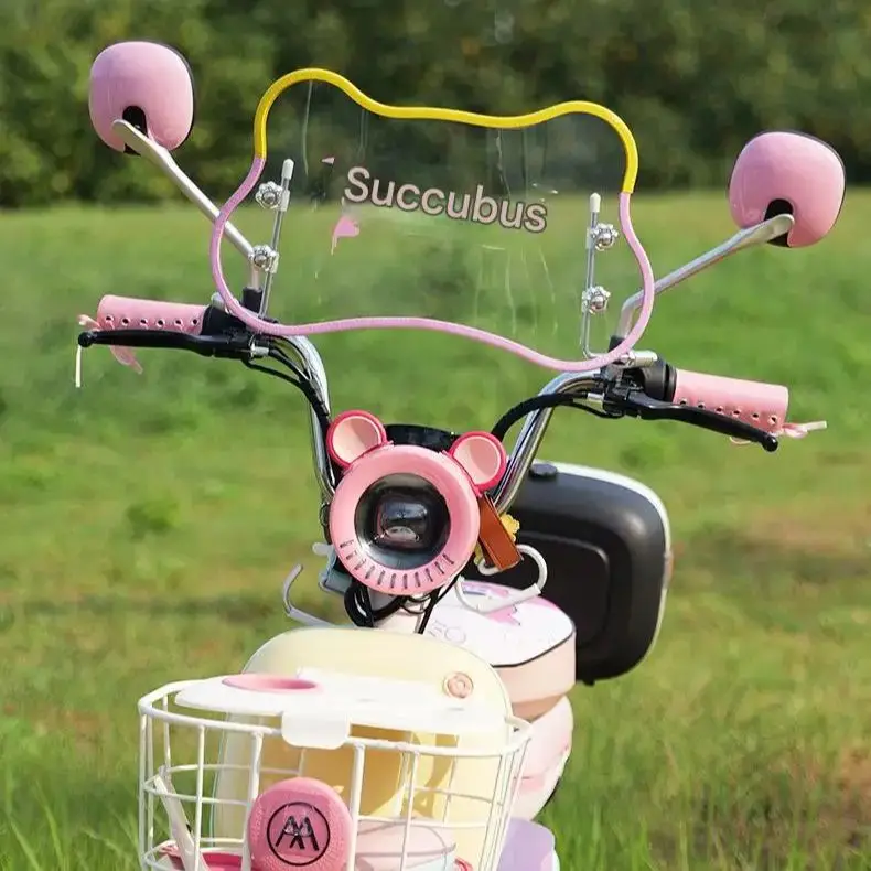 FOR Retro Front Windshield HD Crystal Clear with Bear Accent Universal Fit for Emma Metaverse Sunny Yadea Classic E-Scooter