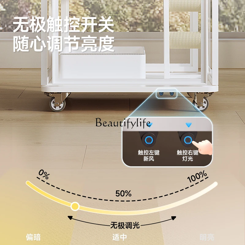 لا تشغل فيلا القط الزجاجية إلى منطقة من القفص المنزلي الشفاف وحوض القمامة وخزانة القطط البانورامية المتكاملة