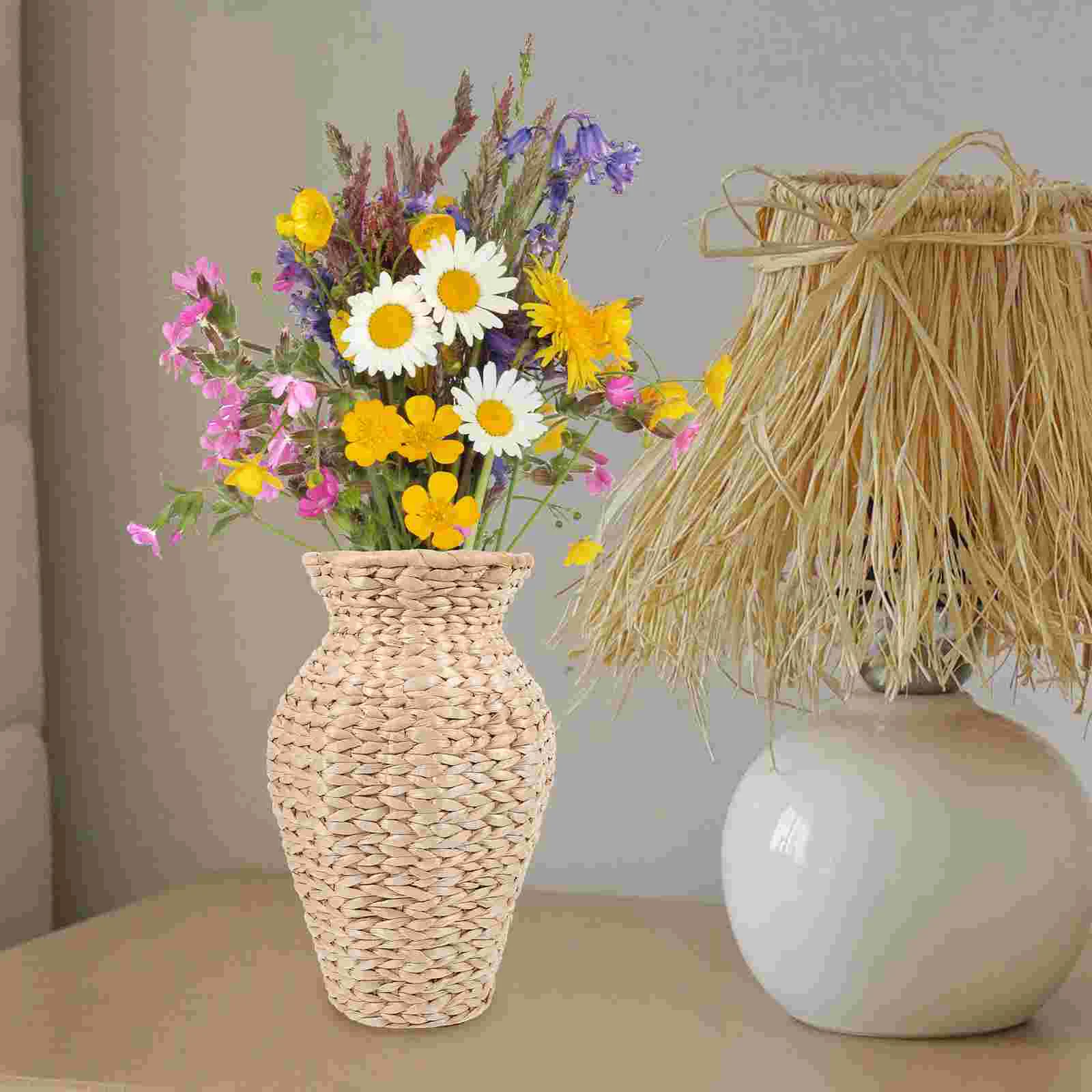 Decorative Baskets for Storage Rush Vase Vases Flower Container Vintage Wedding