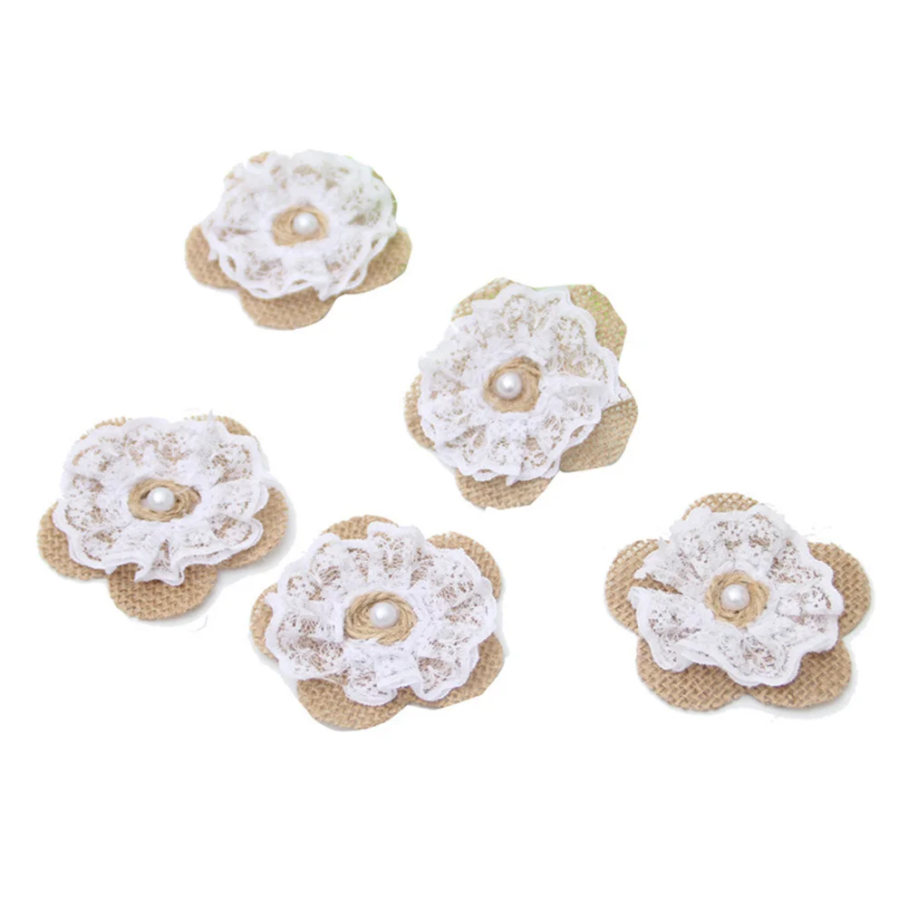 

12 Pcs Sackcloth Rose Flowers Decoration for Needlework Burlap and Decorations Wedding Decorate