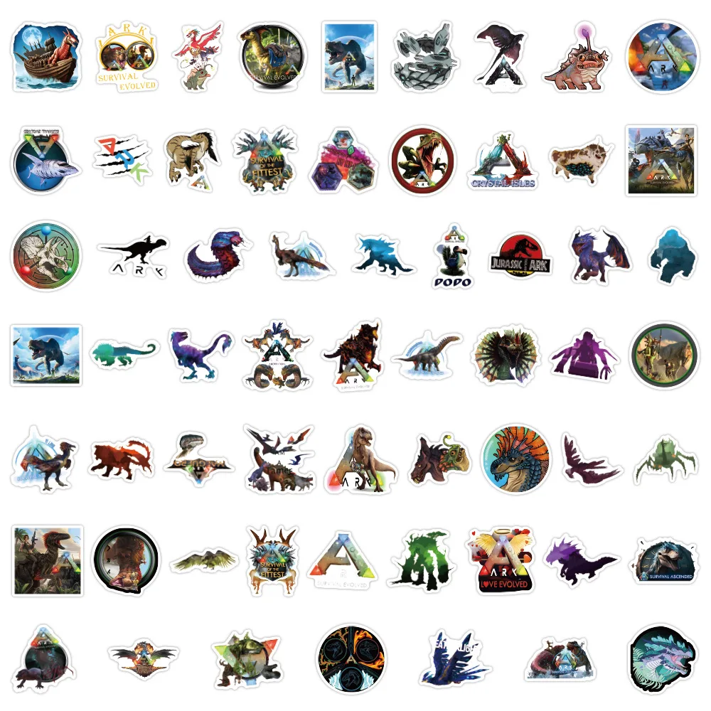 62PCS Kawaii Ark Survival Evolved Aufkleber Spielzeug Koffer Wasser Tasse Roller Notebook Handy Dekorative Aufkleber