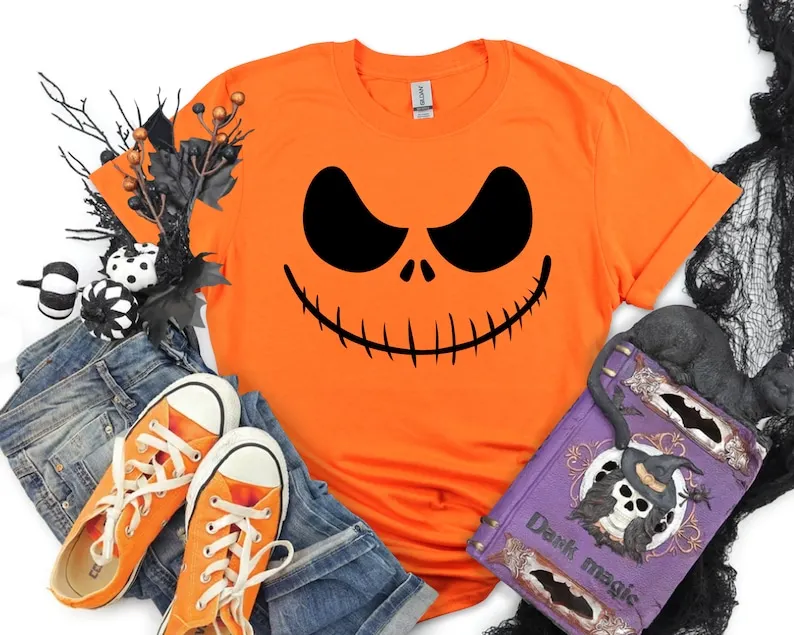 Matching Family Halloween Pumpkin shirts Funny Halloween Face Tshirt Tops 2024 Halloween Party Costume T-Shirt graphic t shirts image 2
