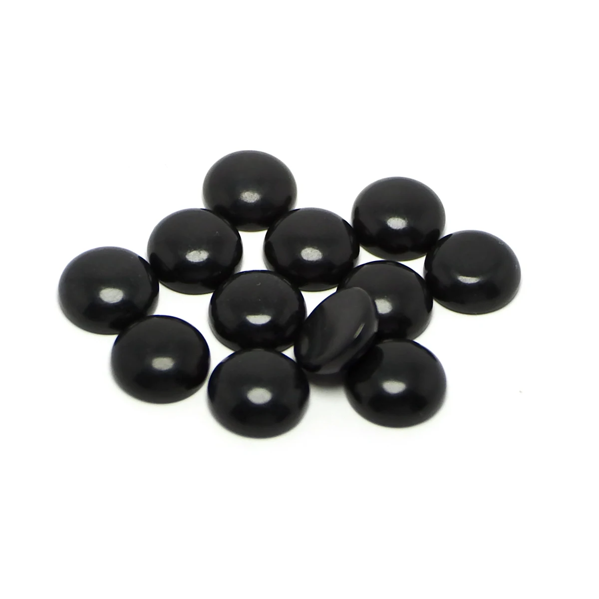 10pcs Ink black Stone,Cabochon Polished Flat Back Stones,12mm Round Synthetic Stone,Jewelry Earrings Rings Necklace Making