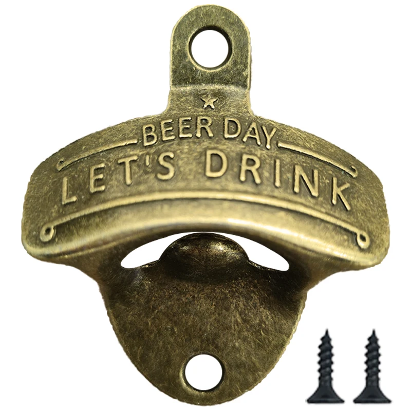 

1pc Retro Bottle Opener Wall Mounted Decorative Wall Hanging BBQ DIY Beer Opener Tools Bar Beer Day Decoration Kitchen Corkscrew