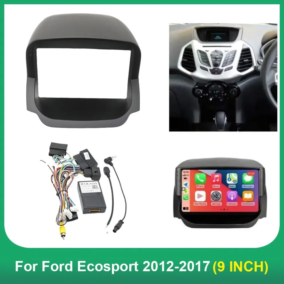 9 Inch Car Fascia Frame Adapter Canbus Box Decoder Android Radio Dash Fitting Panel Kit For Ford Ecosport 2012-2017