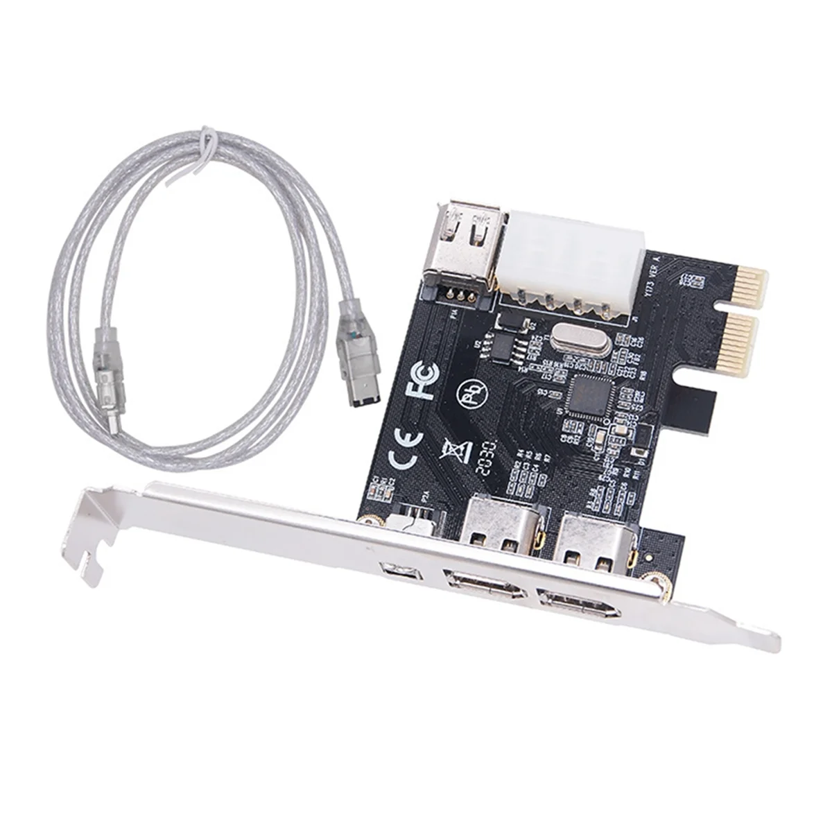 PCI-E 1X 1394 Tarjeta de captura de vídeo DV HD de 4 puertos Tarjeta Firewire 800/400/200/100Mbps compatible con intercambio en caliente para escritorio