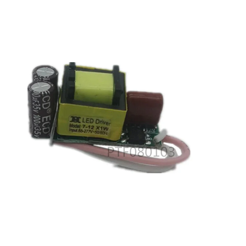 10 teile/los 7-12X1W LED Konstantstrom Innen Treiber für 7W 9W 10W 12W, eingang 85-265V, ausgang 300mA Hohe PF mehr als 95%