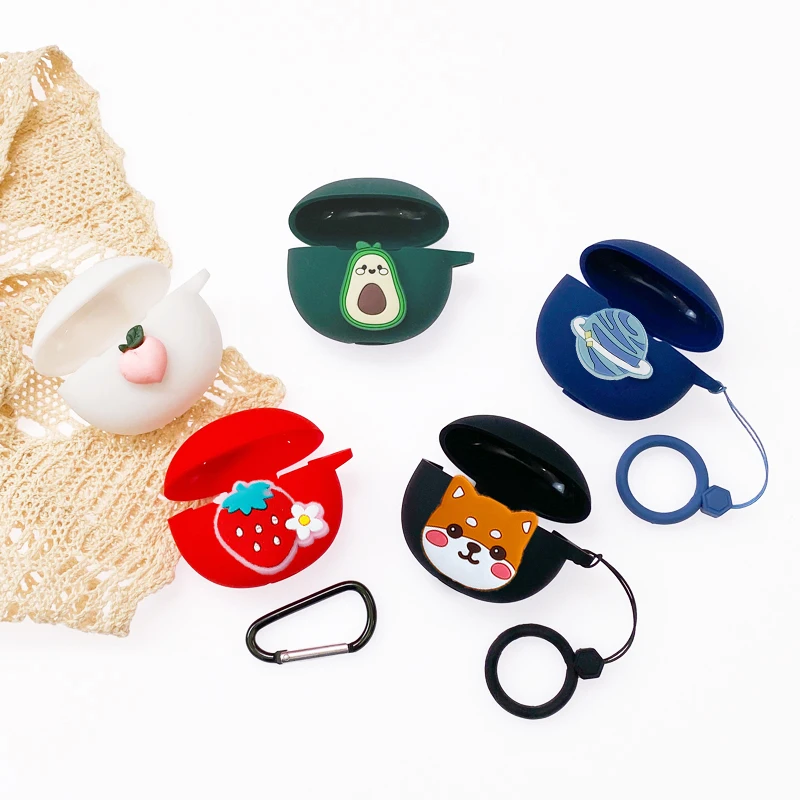 Etui na kreskówki dla Realme Buds Air 3 Case silikonowy pierścień Anti-drop Protect etui na słuchawki Bluetooth akcesoria do pudełek