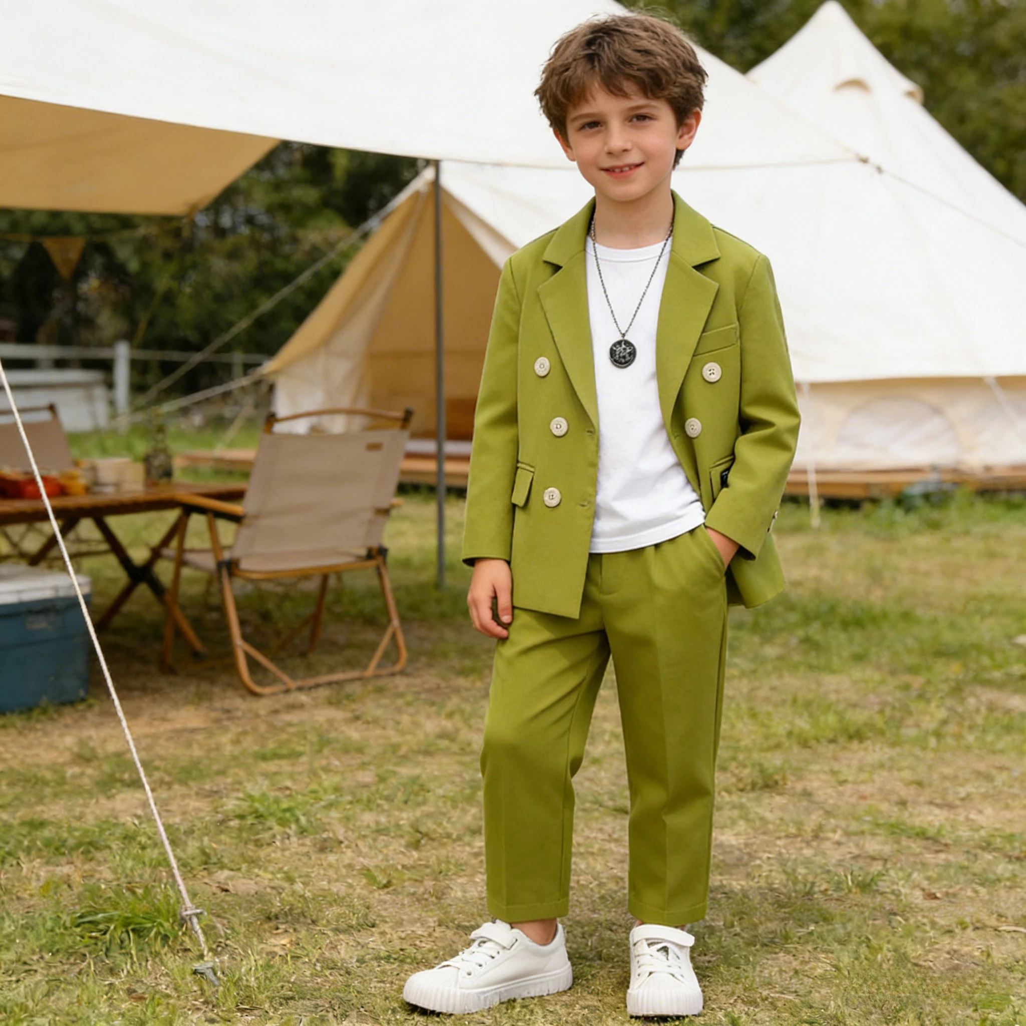 Suit for Boys Fall Casual Children School Uniform Outfits Handsome Kids Host Performance Costume 8 10 Y Boy Birthday Blazers Set