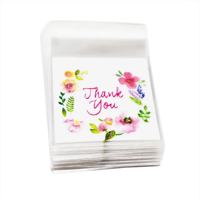 100pcs Plastic Self-Adhesive Cookie & Candy Bags for Wedding/Birthday Party Gift, Biscuit Baking Packaging