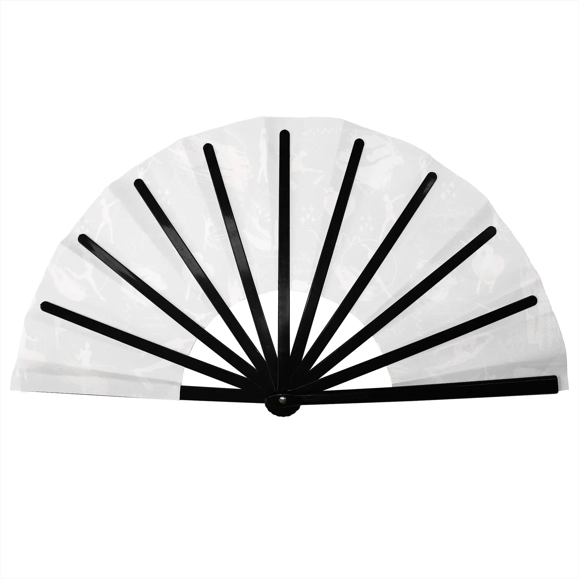 Rhythmic Gymnastics Dance   Stylish Hand Fan Unisex  Printed Polyester Fan Trendy For Sports Events Gift
