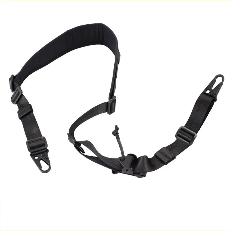 Correa de cabestrillo para rifle táctico militar, almohadilla extraíble, equipo de caza de tiro de combate del Ejército, negro, modular, 2 puntos, 1 punto, 2,25"