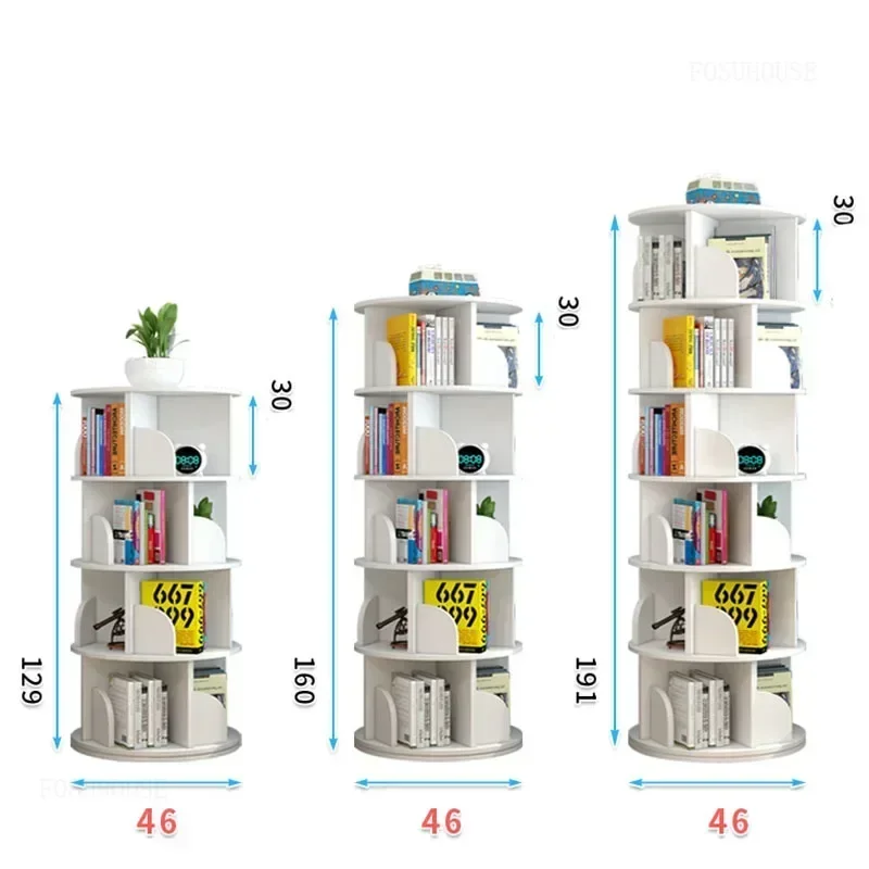 خزائن كتب دوارة قائمة على الأرض للشقة رف كتب منزلي حديث خزانة كتب ذات كثافة بسيطة للمكتبة H