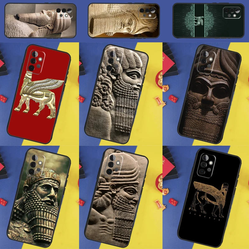 Assyrian Lamassu Winged Bull Case For Samsung Galaxy A54 A34 A14 A52 A72 A42 A32 A22 A12 A13 A33 A53 A50 A51 A71 Cover