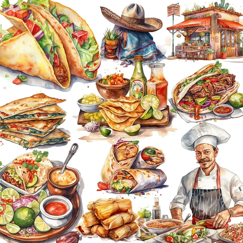 Mexican Food  Stickers Crafts And Scrapbooking stickers kids toys book Decorative sticker DIY Stationery