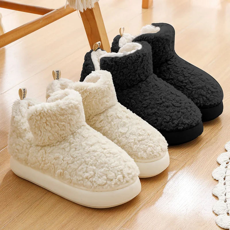 

Snow Boots Men 2024 New Winter New Faux Cashmere Lovers Shoes Warm Plush Boots Thickened Cotton Shoes Outdoors Men's