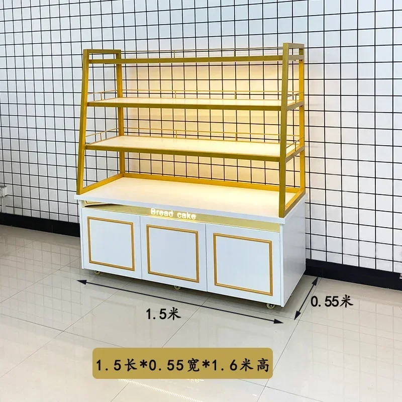 YH Bread Counter Display Cabinet Cake Shop Baking Side Island Cabinet Biscuit Display Rack Counter Shelf