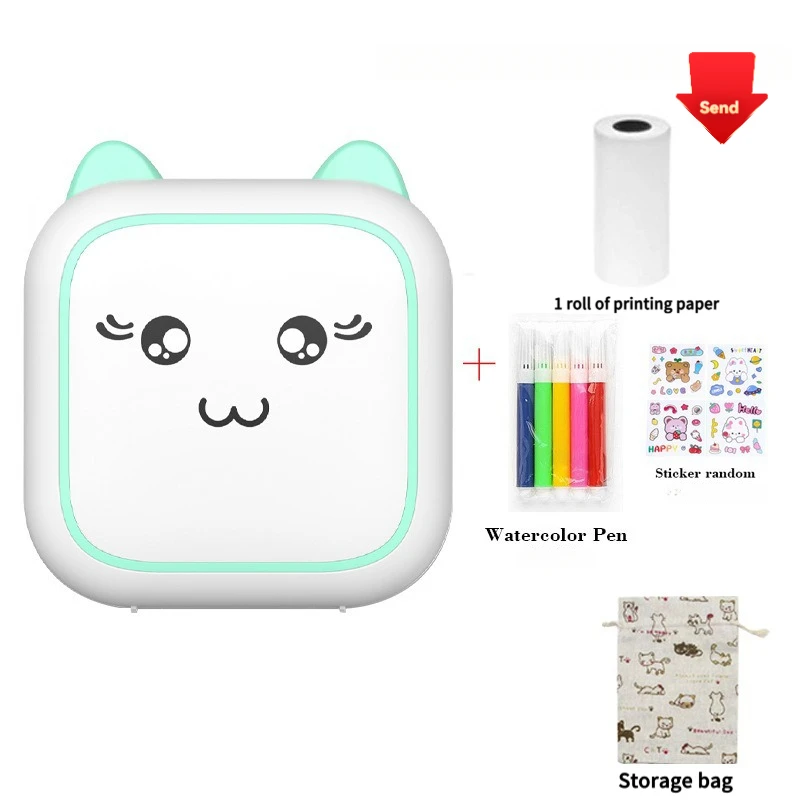 เครื่องพิมพ์พกพาขนาดเล็ก M5 สำหรับนักเรียน แก้ไขข้อผิดพลาดด้วยความร้อน เชื่อมต่อบลูทูธ พิมพ์ภาพถ่าย เอกสาร บันทึกข้อความ