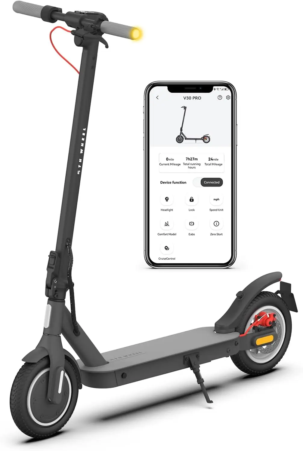 Electric Scooter with Turn Signals - 19.9 Miles Range & 18 MPH, 350W Motor, 10